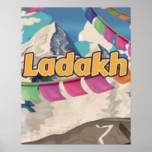 Ladakh, Inde Affiche de voyage Vintage