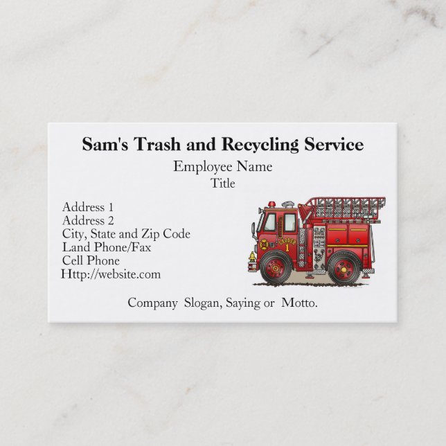 Ladder Fire Truck Business Card (Front)