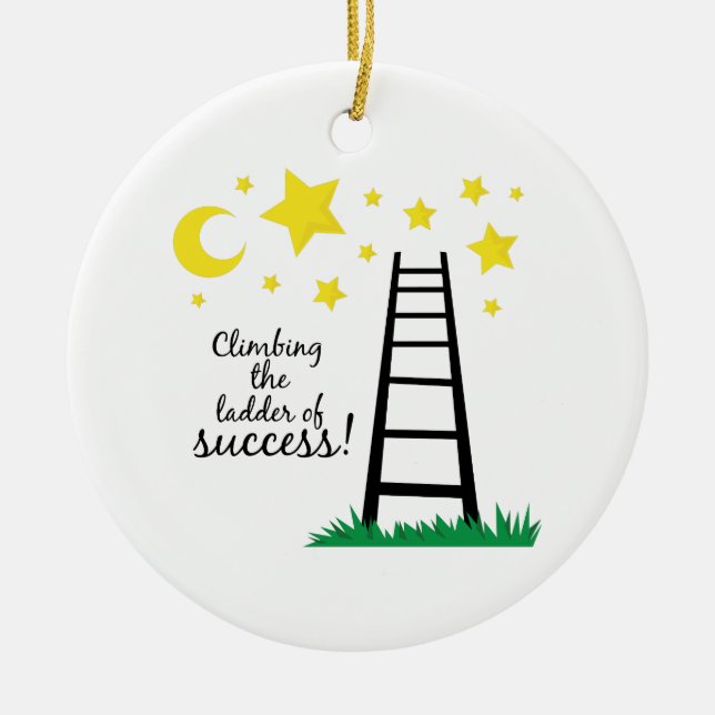Ladder of Success Ceramic Ornament (Front)