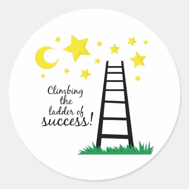 Ladder of Success Classic Round Sticker (Front)