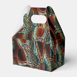 Ladder spotted rough pixelated in grey cyan coral  favor box