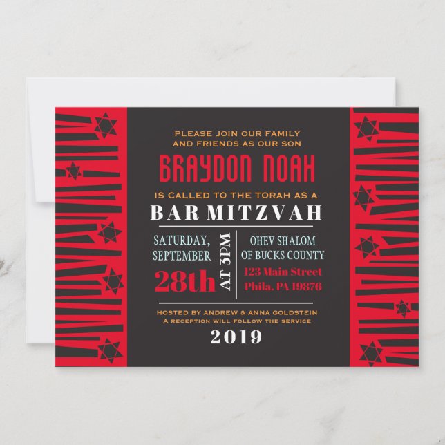 LADDER to the STARS Bar Bat Mitzvah Invitation (Front)