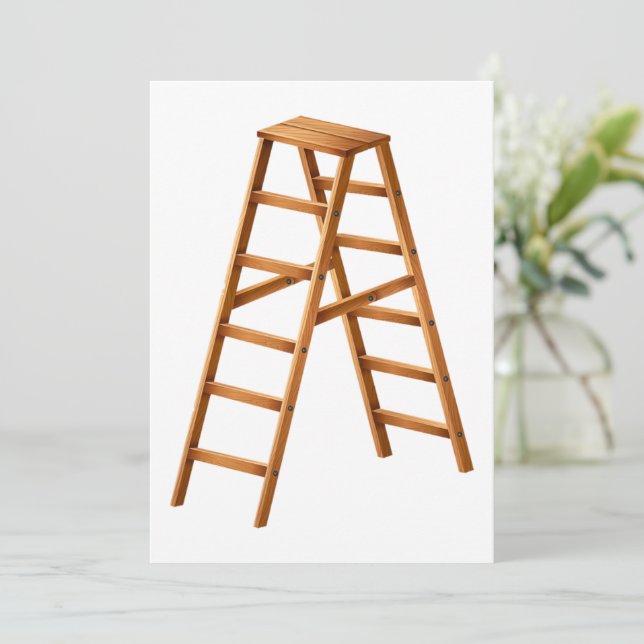 Ladder Wooden Steps Invitations (Standing Front)