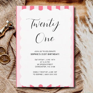 Ladies 21st 30th 40th 50th 60th Birthday Scalloped Invitation