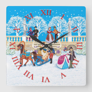 Ladies and hussars strolling through the Park Square Wall Clock