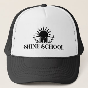 ladies black logo trucker hat