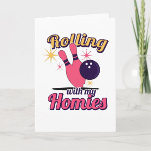 Ladies Bowling Bowling Pins Bowler Bowling Club Card