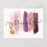 Ladies Brunch pretty glitter smears Postcard<br><div class="desc">Have  a ladies get-together and send fun,  pretty glitter invites</div>