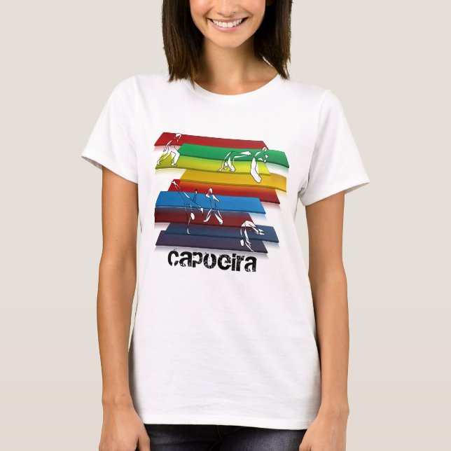 ladies capoeira martial arts rainbow T-Shirt (Front)