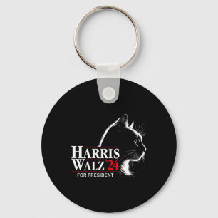 Ladies Cat Harris Wheimer 24 For President Electio Keychain