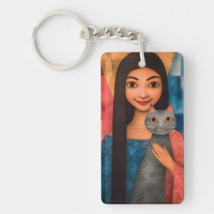 Ladies & Cats – Vintage Portrait Collection 1 Keychain