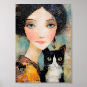 Ladies & Cats – Vintage Portrait Collection 1 Poster