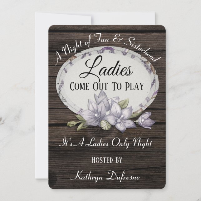 Ladies Come Out To Play "Ladies Night" Invitation (Front)