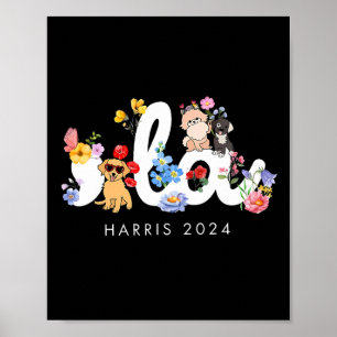 Ladies Comma La Harris Waltz Vote Flower Political Poster