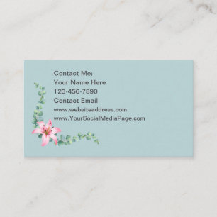 Ladies Contact Cards Eucalyptus Theme Floral