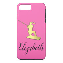 Ladies Custom Golden Wakeboarder Phone Case
