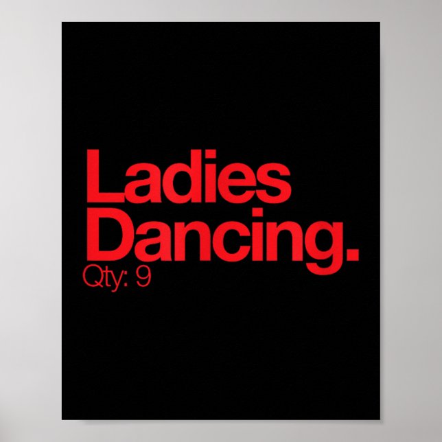 Ladies Dancing Q 9 Minimalist 12 Days Of Christmas Poster (Front)