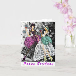 Ladies Drinking Wine Funny Birthday Card