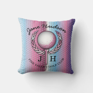 Ladies Elegant Golf Monogram Design Throw Pillow