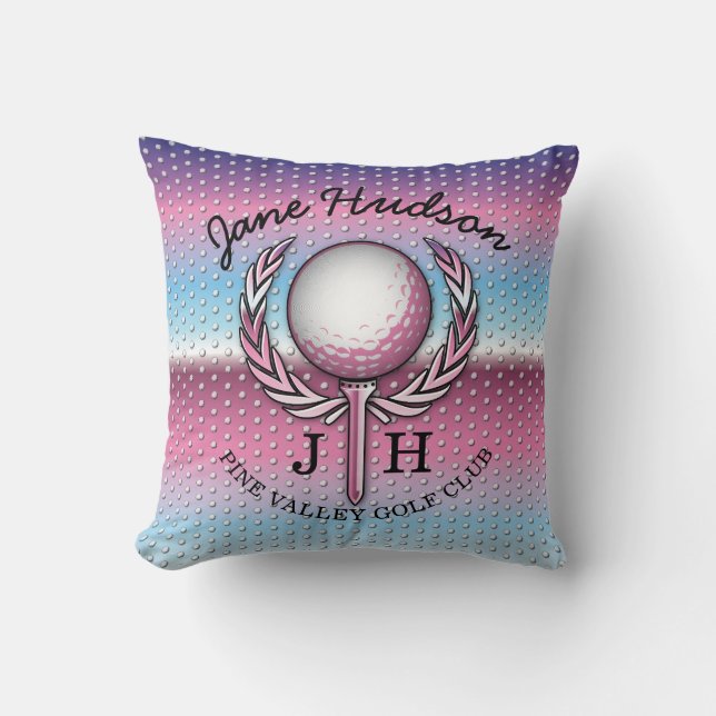 Ladies Elegant Golf Monogram Design Throw Pillow (Front)