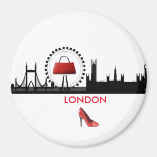Ladies Fashion Theme London Skyline Magnet
