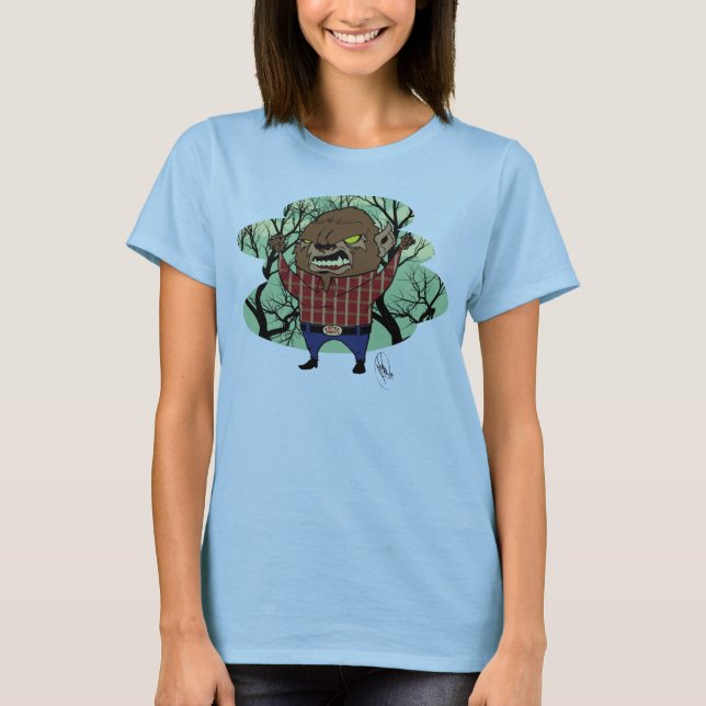 Ladies Fat Head Wolfman T-Shirt (Front)