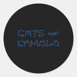 Ladies For Kamala Cat Typography Alphabet Cute Sim Classic Round Sticker