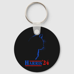 Ladies For Kamala Funny Cat 2024 President Kamala  Keychain