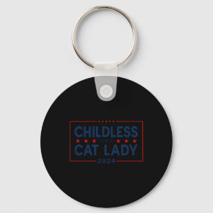 Ladies For Kamala Harris 2024 Childless Cat Lady F Keychain