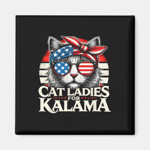 Ladies For Kamala Harris 2024 Childless Cat Lady F Magnet