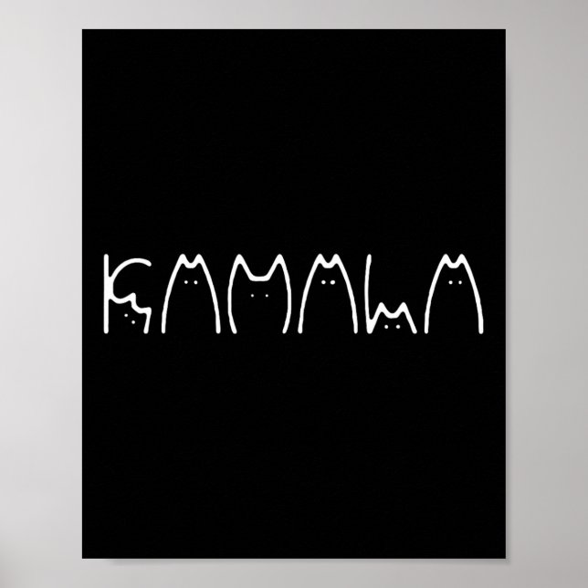 Ladies For Kamala Harris Cat Lettering 2024 Electi Poster (Front)