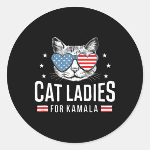 Ladies For Kamala Harris Democracy Voting Blue Pre Classic Round Sticker