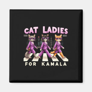 Ladies For Kamala Voting Kamala Harris 2024 Cat Lo Magnet