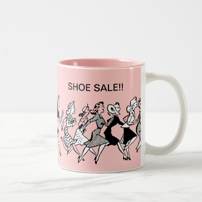 Ladies Funny Shoe Shopping Coffee Mugs (Right)