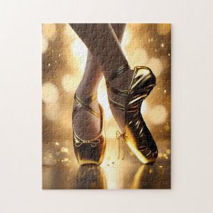 Ladies Gold Ballet Shoes, Jigsaw Puzzle