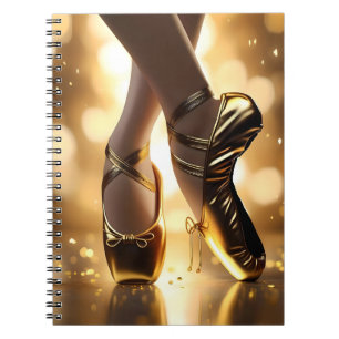Ladies Gold Ballet Shoes, Notebook