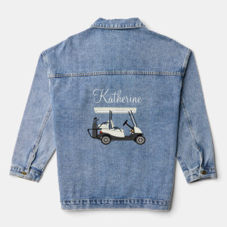 Ladies Golf Golfer Cart Personalized Denim Jacket