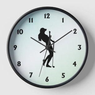 Ladies Golf Green Wall Clock Square / Round