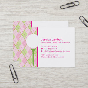 Ladies golf instructor large business cards