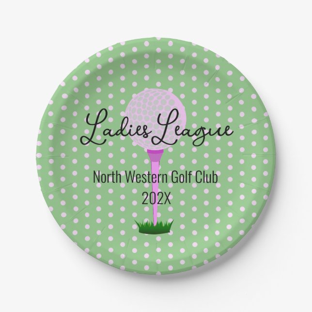 Ladies Golf League Golf Party Paper Plate (Front)