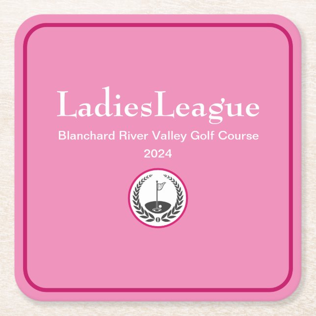 Ladies Golf League Party Paper Coaster (Front)