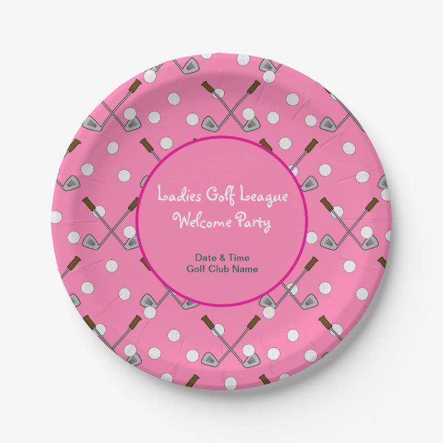 Ladies Golf League Party Paper Plate (Front)
