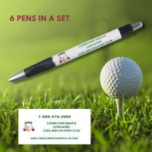 Ladies Golf League Pink Cart Logo Website Phone Pen