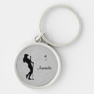 Ladies Golf Leather Look Keychain