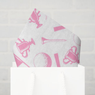 Ladies Golf Pink Green White Preppy Golfing Tissue Paper