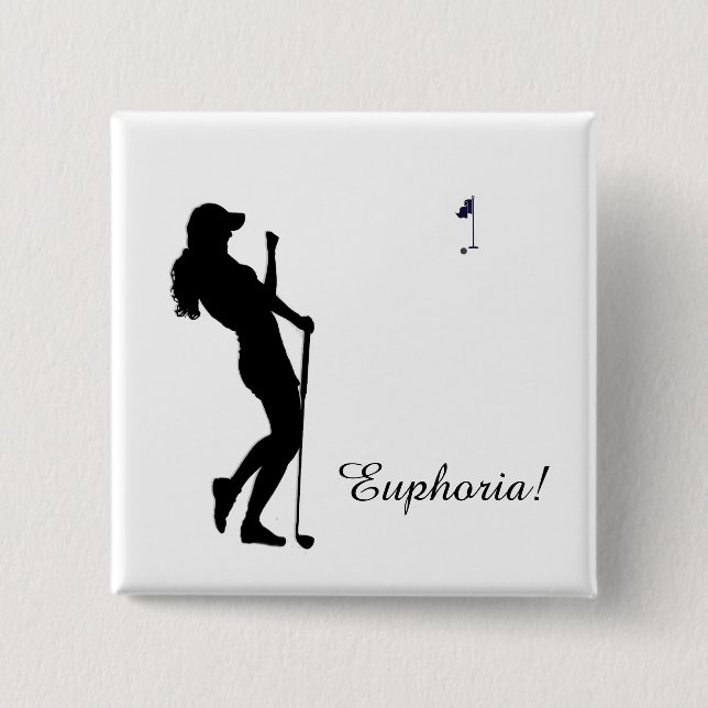 Ladies Golfer Personal  2 Inch Square Button (Front)
