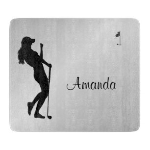 Ladies Golfer Personal  Cutting Board