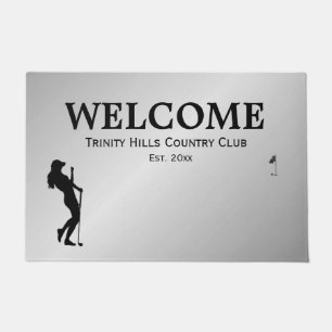 Ladies Golfer Personal  Doormat