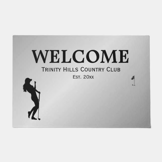 Ladies Golfer Personal  Doormat (Front)