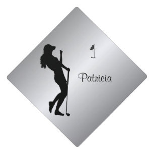 Ladies Golfer Personal Graduation Cap Topper